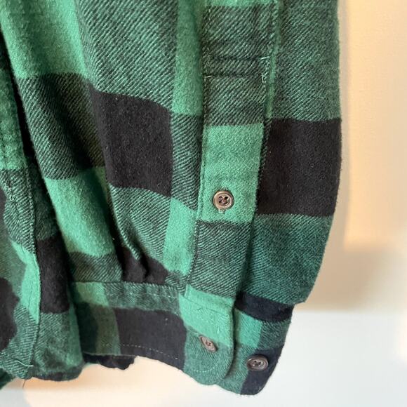 Croft & Barrow 100% Cotton Green/Black Checked Flannel Shirt Sz 2XL - Picture 4 of 6
